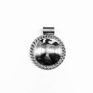 Sterling Silver Pendant - Round Dome Tag Style Pendant